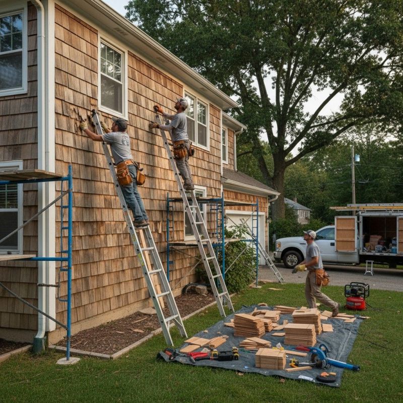 Local Log Siding Repair pros at work